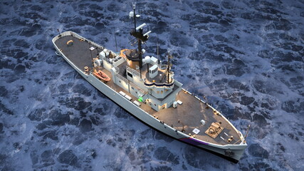 艦艇　3DCGレンダリング © tsuneomp