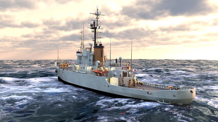 艦艇　3DCGレンダリング © tsuneomp