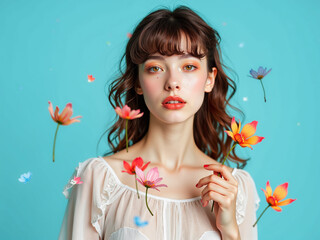 Fototapeta premium woman with face painting 