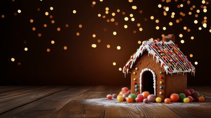 Delightful gingerbread house decorated for the holidays