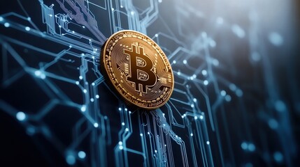 Futuristic blockchain interface highlighting cryptocurrency connections and peer-to-peer technology