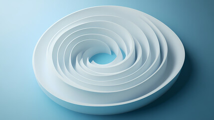 Obraz premium Circular spiral with 3d aspect, with lights and shadows, expanded in continuation, with a blue tone. Spiral. Illustration