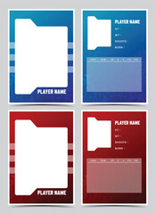 sport player cards frame font and back template set