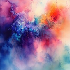 Obraz premium Abstract watercolor painting, vibrant colors, swirling forms.