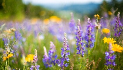 Naklejka premium Blooming Wildflower Meadows: Nature's Vibrant Palette