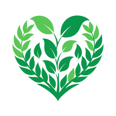 Greenery Heart Illustration.