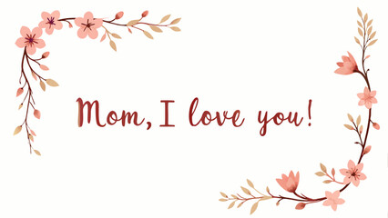 Mother's Day greeting card with floral frame and heartfelt message
