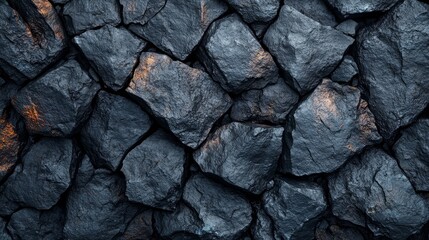 Fototapeta premium A close up of a rock wall with a dark blue color