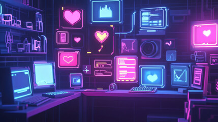 Set of retro 90s software frames isolated on transparent background. Vector illustration of old computer interface windows with emoji, heart, trash bin, message, error warning icons. Vaporwave design