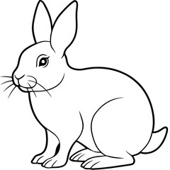 Obraz premium white rabbit line art isolated on white
