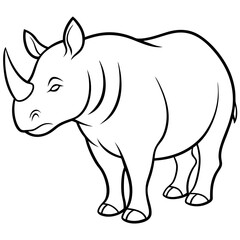 rhino line art vector illustration