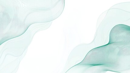 Creative green doodles and lines on a white background.

