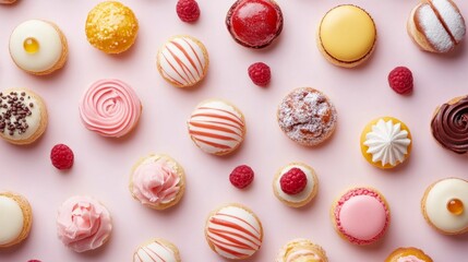 Obraz premium An overhead shot of freshly baked, golden-brown pastries.