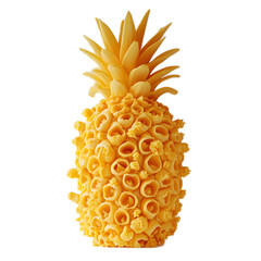 Decorative pineapple sculpture made of yellow pasta shapes