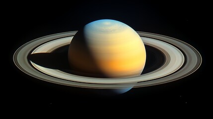 Majestic View of Saturn Showcasing Its Stunning Rings and Vibrant Cloud Bands in a Dark Cosmic Background