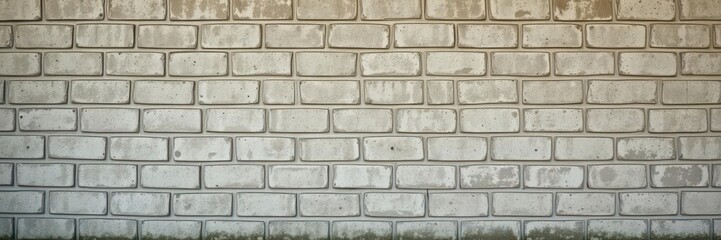 Naklejka premium Large weathered cinderblocks wall with dirt and grime accumulation, grunge, weathered