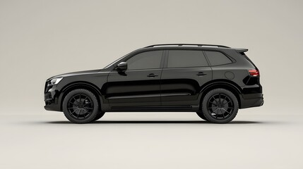 Modern black suv with streamlined design showcased on a soft gradient background, highlighting its...