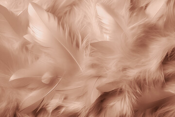 Fototapeta premium Mocha Mousse color of year 2025 texture of delicate soft beige feathers