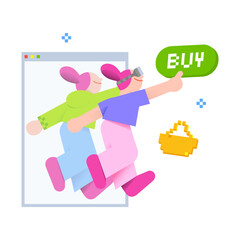 Woman in VR headset shopping in augmented reality