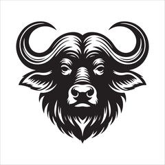 Fototapeta premium Buffalo Head Silhouette
