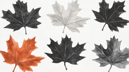 Obraz premium With a bright white background, this design showcases vibrant leaves arranged in a colorful floral pattern, perfect for adding visual appeal.