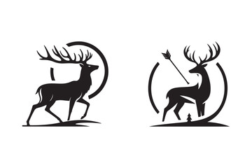 Deer vector silhouette art illustration bundle