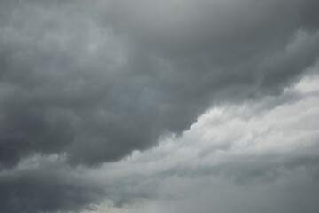 Thunderclouds. Grey sky. Summer clouds. Beautiful weather.