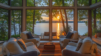 A Serene and Peaceful Lake House Retreat Emphasizing Mindfulness and Relaxation for Total Wellbeing
