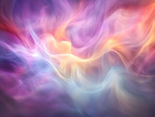 Soft cloud-like structures of light and color moving