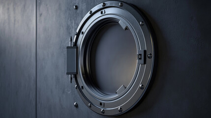 Metal door, sliding gates in spaceship hallway interior. Closed, open, slightly ajar shuttle or secret laboratory entrance, futuristic bunker, ski-fi gateways on wall. Realistic 3d vector illustration