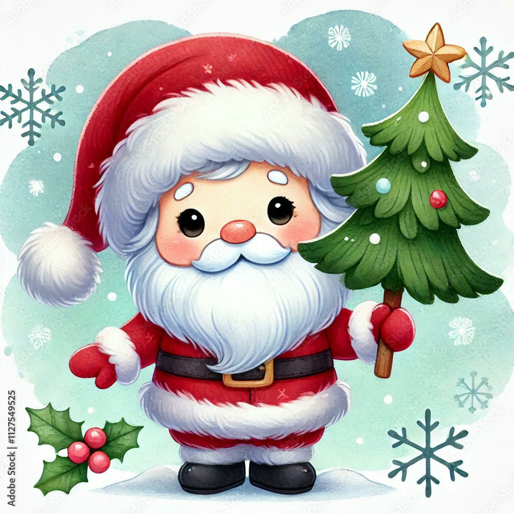 Wall mural cute santa illustration