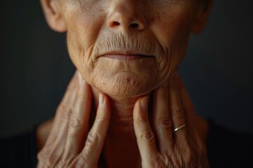 A close-up shot of a woman with her hands over her face, conveying sadness or distress