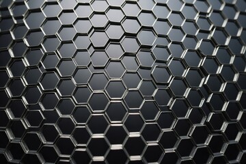 Abstract silver metal background. Geometric hexagons.