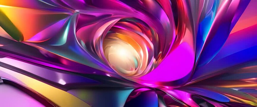 Colorful Glass 3D Object abstract wallpaper background Video 4K