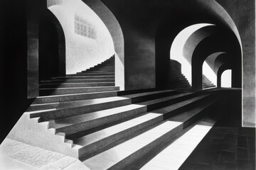 An urban illusion of light and shadow creating a visually dynamic effect.