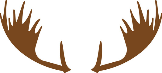 Brown moose horns icon. Moose antlers. Vector illustration.