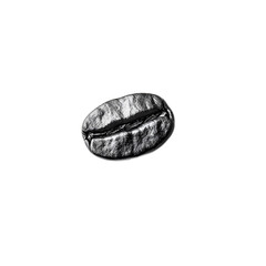 Naklejka premium Single Coffee Bean on Black Background Highlighting Texture and Detail