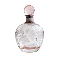 Elegant Floral Glass Perfume Bottle with Soft Pink Accents