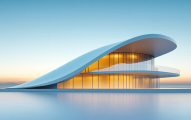 Minimalist modern architecture and spatial structure
