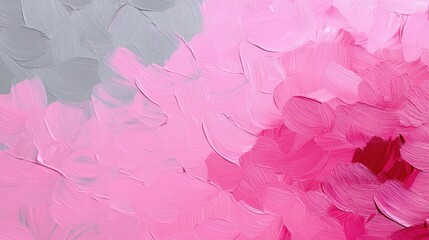 Pink and gray abstract painting with bold brushstrokes creating a textured effect, AI