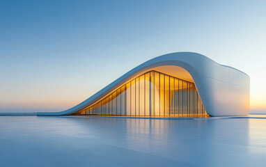 Fototapeta premium Minimalist modern architecture and spatial structure 