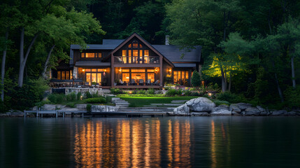 A Serene and Peaceful Lake House Retreat Emphasizing Mindfulness and Relaxation for Total Wellbeing