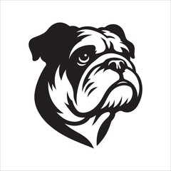 Bulldog standing silhouette vector illustration