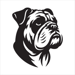 Bulldog standing silhouette vector illustration