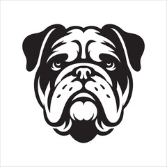 Bulldog standing silhouette vector illustration