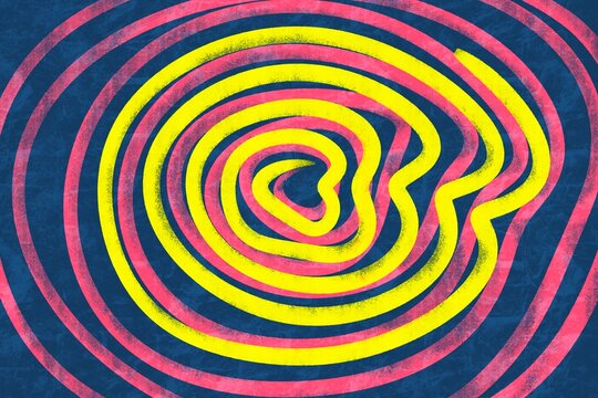 Vibrant concentric circles on a grungy background