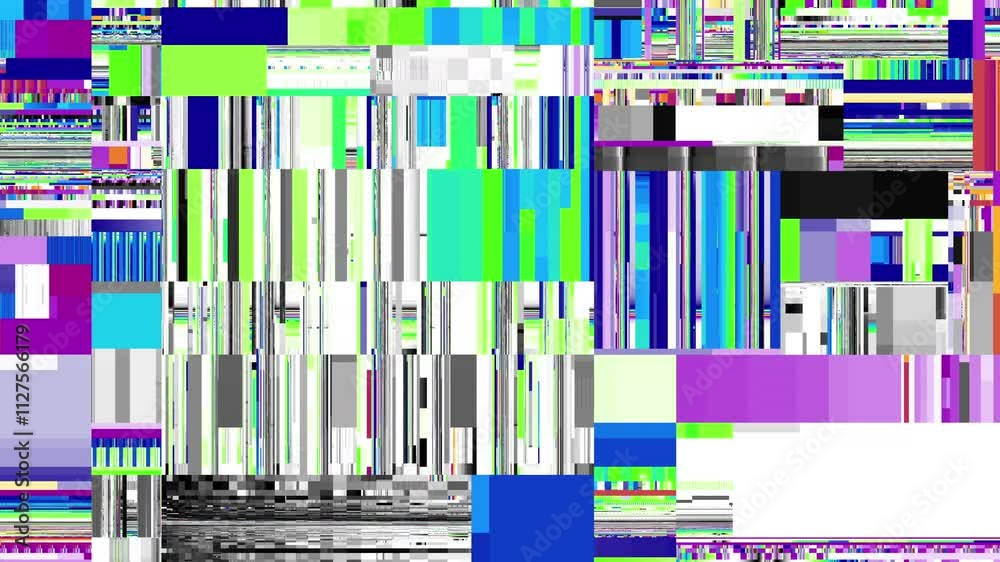Poster Unique Design Abstract Digital Pixel Noise Glitch Error Video Damage. Seamless Loop video
