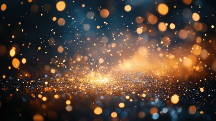 Obraz premium abstract gold glitter background with fireworks. christmas eve, new year and 4th of july holiday concept.
