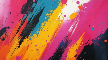 Abstract pop art splashes with bright hues