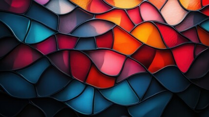 Fototapeta premium Abstract shapes forming a mosaic pattern